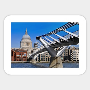 St Paul's Cathedral London Millennium Bridge Sticker